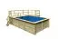 Pool 2 SET rechteckig aus Holz, Farbe: Natur KDI, Ø 564 cm, inkl. Filterpaket, Leitern & Terrasse 2-teilig