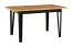 Großer Esszimmertisch ASENKA, Schwarz/Eiche, Abmessung 80 x 140/180 cm (B x T), Tischplatte laminiert, stabile Metallfüße, Buchenholz Tischplatte