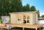 Ferienhaus F13 inkl. Fußboden| 13,9 m² | 70 mm Blockbohlen | Naturbelassen | mit Isolierverglasung