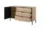 Moderne Kommode Chebba 02, Farbe: Eiche Artisan / Anthrazit - Abmessungen: 81 x 137 x 39,5 cm (H x B x T), mit drei Schubladen