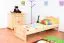 Kinderbett / Jugendbett Kiefer massiv Vollholz natur 82, inkl. Lattenrost - 80 x 200 cm (B x L)