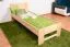 Einzelbett / Gästebett Buche massiv Vollholz natur 111, inkl. Lattenrost - 80 x 200 cm