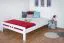"Easy Premium Line" Doppelbett K8 in Überlänge 160 x 220 cm, Buche Vollholz massiv weiß lackiert