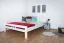 "Easy Premium Line" Doppelbett K8 in Überlänge 160 x 220 cm, Buche Vollholz massiv weiß lackiert