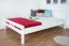 "Easy Premium Line" Doppelbett K8 in Überlänge 160 x 220 cm, Buche Vollholz massiv weiß lackiert