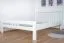 "Easy Premium Line" Doppelbett K8 in Überlänge 160 x 220 cm, Buche Vollholz massiv weiß lackiert