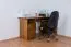 Schreibtisch Kiefer massiv Vollholz Eichefarben Rustikal Junco 185 - Abmessungen: 74 x 138 x 83 cm (H x B x T)