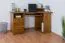 Schreibtisch Kiefer massiv Vollholz Eichefarben Rustikal Junco 185 - Abmessungen: 74 x 138 x 83 cm (H x B x T)