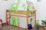 Kinderbett Hochbett Andi Buche Vollholz massiv natur inkl. Rollrost - 90 x 200 cm