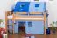 Kinderbett Hochbett Andi Buche Vollholz massiv natur inkl. Rollrost - 90 x 200 cm