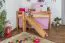 Kinderbett Hochbett Samuel Buche Vollholz massiv mit Rutsche natur inkl. Rollrost - 90 x 200 cm