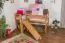 Kinderbett Hochbett Samuel Buche Vollholz massiv mit Rutsche natur inkl. Rollrost - 90 x 200 cm