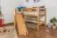 Kinderbett Hochbett Samuel Buche Vollholz massiv mit Rutsche natur inkl. Rollrost - 90 x 200 cm