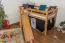 Kinderbett Hochbett Samuel Buche Vollholz massiv mit Rutsche natur inkl. Rollrost - 90 x 200 cm