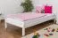Kinderbett / Jugendbett massives Kiefernholz, inklusive Lattenrost weiß lackiert, Maße: 90 x 200 cm
