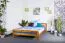 Doppelbett / Gästebett Kiefer Vollholz massiv Eichefarben A6, inkl. Lattenrost - Abmessung 160 x 200 cm