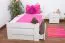 Kinderbett / Jugendbett "Easy Premium Line" K2 inkl. 2 Schubladen und 2 Abdeckblenden, 90 x 200 cm Buche Vollholz massiv weiß lackiert