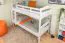 Etagenbett für Erwachsene "Easy Premium Line" K18/n, Kopfteil mit Löchern, Buche Vollholz massiv Weiß - 90 x 200 cm, (L x B) teilbar
