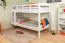 Stockbett für Erwachsene "Easy Premium Line" K18/n, Kopfteil mit Löchern, Buche Vollholz massiv Weiß - 90 x 200 cm, (L x B) teilbar