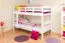 Etagenbett / Stockbett "Easy Premium Line" K17/n, Buche Vollholz massiv Weiß, Liegefläche: 90 x 200 cm (B x L), teilbar