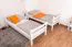 Etagenbett für Erwachsene "Easy Premium Line" K20/n, Kopf- und Fußteil gerade, Buche Vollholz massiv Weiß - 90 x 200 cm (B X L), teilbar