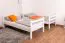 Etagenbett für Erwachsene "Easy Premium Line" K20/n, Kopf- und Fußteil gerade, Buche Vollholz massiv Weiß - 90 x 200 cm (B X L), teilbar