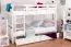 Etagenbett für Erwachsene "Easy Premium Line" K17/n inkl. 2 Schubladen und 2 Abdeckblenden, 90 x 200 cm (B x L) Buche Vollholz massiv weiß lackiert, teilbar
