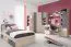 Jugendzimmer Drehtürenschrank / Eckschrank Chiny 02, Farbe: Eiche / Grau - Abmessungen: 190 x 90 x 90 cm (H x B x T)