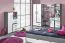 Jugendzimmer - Kommode Oskar 06, Farbe: Anthrazit / Weiß - 136 x 85 x 40 cm (H x B x T)