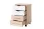 Rollcontainer Banjaran 36, Farbe: Sonoma Eiche / Weiß - Abmessungen: 66 x 45 x 40 cm (H x B x T)