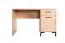 Schreibtisch Pandrup 23, Farbe: Eiche / Schwarz - Abmessungen: 75 x 120 x 51 cm (H x B x T), mit 1 Tür, 1 Schublade und 2 Fächern