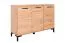 Kommode Pandrup 10, Farbe: Eiche - Abmessungen: 83 x 120 x 40 cm (H x B x T), mit 3 Türen und 4 Fächern
