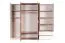 Drehtürenschrank / Kleiderschrank Gremda 05, Farbe: Eiche / Weiß - 202 x 230 x 52 cm (H x B x T)