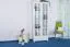 Vitrine Kiefer massiv Vollholz weiß Junco 34 - Abmessungen: 195 x 80 x 35 cm (H x B x T)