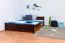 Jugendbett Kiefer massiv Vollholz Walnussfarben 77, inkl. Lattenrost - 160 x 200 cm (B x L)