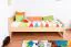 Kinderbett / Jugendbett Kiefer massiv Vollholz natur 66, inkl. Lattenrost - 80 x 200 cm (B x L)