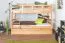 Etagenbett für Erwachsene "Easy Premium Line" K20/h inkl. Liegeplatz und 2 Abdeckblenden, Kopf- und Fußteil gerade, Buche Vollholz massiv Natur - Liegefläche: 90 x 200 cm (B x L), teilbar