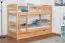Stockbett für Erwachsene "Easy Premium Line" K21/n inkl. 2 Schubladen und 2 Abdeckblenden, Kopf- und Fußteil gerundet, Buche Vollholz massiv Natur - 90 x 200 cm (B x L), teilbar