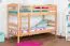 Etagenbett / Stockbett "Easy Premium Line" K21/n, Kopf- und Fußteil gerundet, Buche Vollholz massiv Natur - 90 x 200 cm (B x L), teilbar