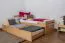 Einzelbett / Ausziehbett "Easy Premium Line" K1/h Voll inkl. 2. Liegeplatz und 2 Abdeckblenden, 90 x 200 cm Buche Vollholz Natur