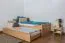 Einzelbett / Ausziehbett "Easy Premium Line" K1/h Voll inkl. 2. Liegeplatz und 2 Abdeckblenden, 90 x 200 cm Buche Vollholz Natur