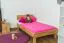Futonbett / Einzelbett Wooden Nature 01, mit Kopfteil, Eiche massiv geölt, Liegefläche 90 x 200 cm, hochwertige Materialien, für Gästezimmer