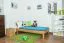 Futonbett / Einzelbett Wooden Nature 01, mit Kopfteil, Eiche massiv geölt, Liegefläche 90 x 200 cm, hochwertige Materialien, für Gästezimmer
