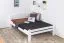 Einzelbett / Gästebett "Easy Premium Line" K5, 140 x 200 cm Buche Vollholz massiv weiß lackiert