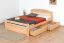 Einzelbett / Gästebett "Easy Premium Line" K5, inkl. 2 Schubladen und 1 Abdeckblende, 140 x 200 cm Buche Vollholz massiv Natur, inkl. Lattenrost