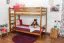Etagenbett / Kinderbett Kiefer Vollholz massiv Eichefarben A16, inkl. Lattenroste - Abmessung 90 x 200 cm, teilbar