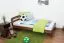 Kinderbett / Jugendbett Kiefer Vollholz massiv Nussfarben A5, inkl. Lattenrost - Abmessung 90 x 200 cm