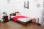 Kinderbett / Jugendbett Kiefer Vollholz massiv Nussfarben A5, inkl. Lattenrost - Abmessung 90 x 200 cm