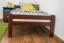 Kinderbett / Jugendbett "Easy Premium Line" K1/2n, Buche Vollholz massiv dunkelbraun lackiert - Liegefläche: 90 x 200 cm