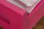 Kinderbett / Jugendbett "Easy Premium Line" K8, Buche Vollholz massiv rosa lackiert - Liegefläche: 90 x 190 cm
